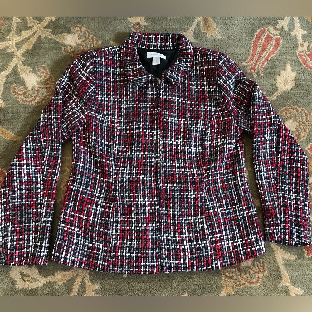 Christopher & Banks Red Multicolor Women’s Blazer